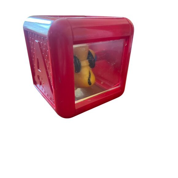 Vintage 80s Disney Alphabet Block Rotating Pluto Inside Red ABC Replacement - Picture 3 of 3